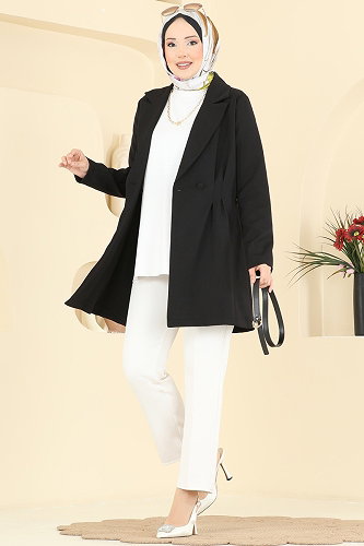 moda selvim Jacket 2882SLK540 Black - Thumbnail