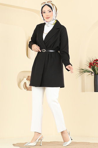 moda selvim Jacket 2882SLK540 Black - Thumbnail