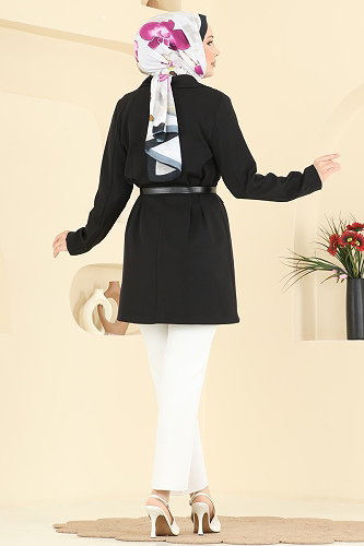 moda selvim جاكيت أسود 2882SLK540 - Thumbnail