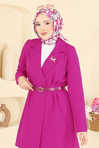 moda selvim Jacket 2882SLK540 Fuchsia - Thumbnail