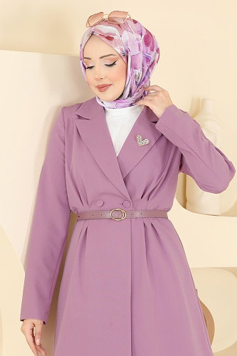 moda selvim جاكيت بنفسجي فاتح 2882SLK540 - Thumbnail