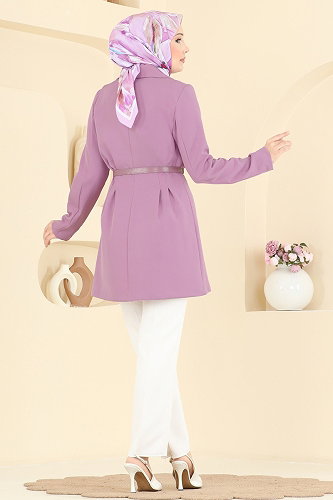 moda selvim جاكيت بنفسجي فاتح 2882SLK540 - Thumbnail