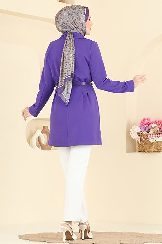 moda selvim جاكيت أرجواني 2882SLK540 - Thumbnail