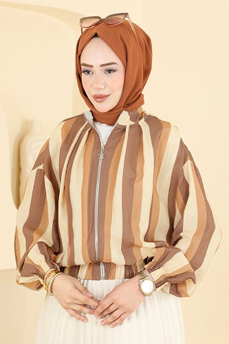 moda selvim Jacket 7041ORG1169 Brown - Thumbnail
