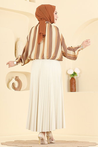 moda selvim جاكيت بني 7041ORG1169 - Thumbnail