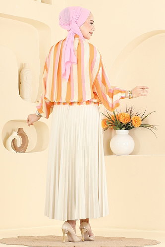 moda selvim Jacket 7041ORG1169 Oranj - Thumbnail
