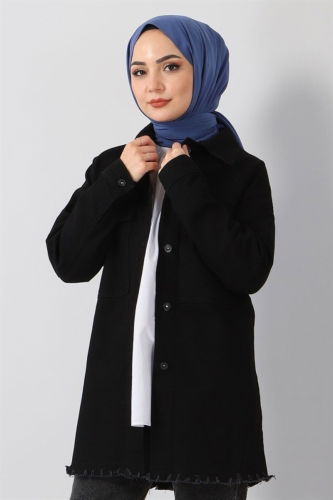 moda selvim Jacket MİH6011 Black - Thumbnail