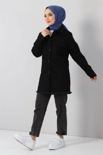 moda selvim Jacket MİH6011 Black - Thumbnail