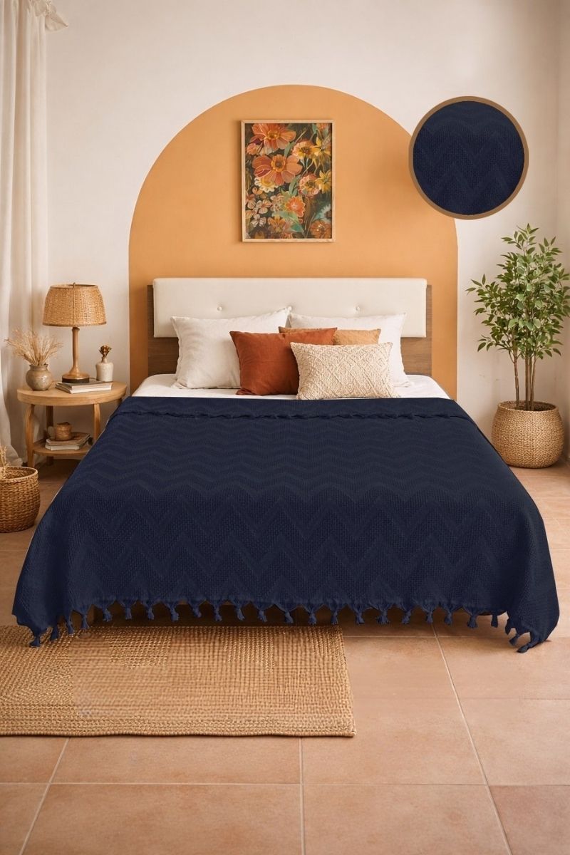 Jakarlı Çift Kişilik Pike 8529BLH1197 Laci