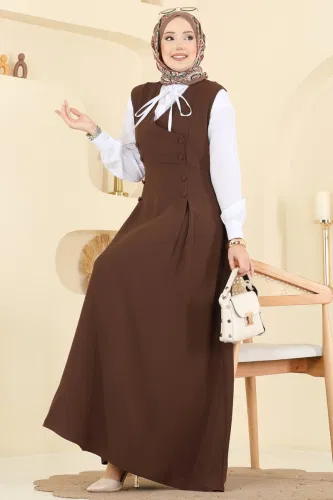 A.S.N. - Jile Detaylı İthal Krep Takım 306ASN888 Kahve