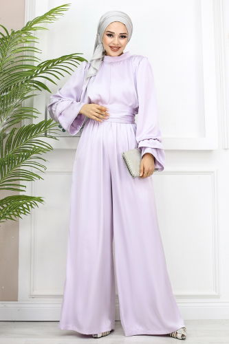 moda selvim Jumpsuit 232OFR845 Lilac - Thumbnail