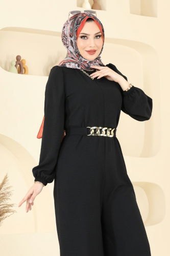 moda selvim Jumpsuit 2667SL432 Black - Thumbnail