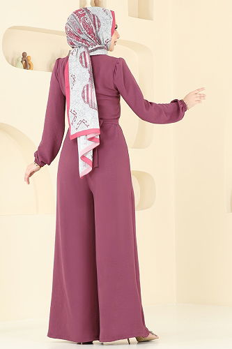 moda selvim Jumpsuit 2667SL432 Dark Lilac - Thumbnail