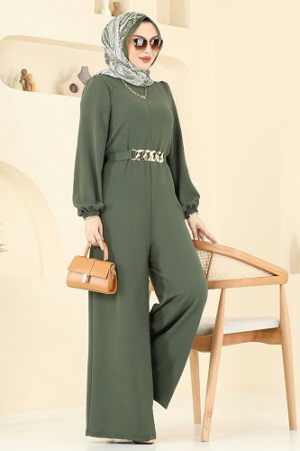moda selvim Jumpsuit 2667SL432 Khaki - Thumbnail