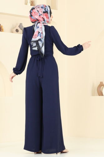 moda selvim Jumpsuit 2667SL432 Navy Blue - Thumbnail