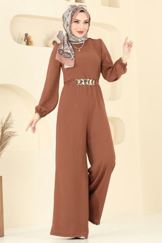 moda selvim Jumpsuit 2667SL432 Tan - Thumbnail