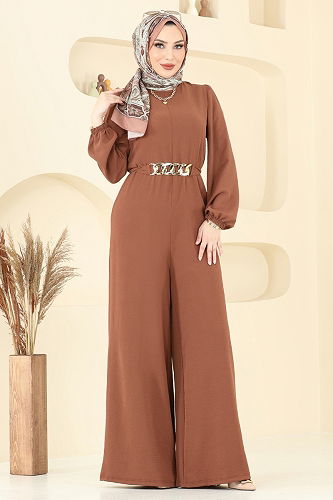 moda selvim Jumpsuit 2667SL432 Tan - Thumbnail