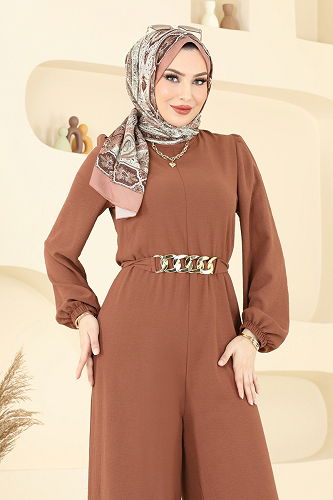 moda selvim Jumpsuit 2667SL432 Tan - Thumbnail