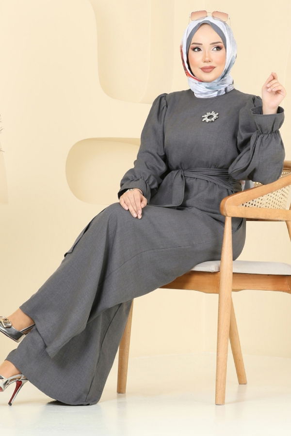 Modaselvim خصم صافٍ20%+20% في سلة التسوق بدلة افرول رمادي غامق 2689SL432