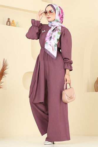 moda selvim Jumpsuit 2689SL432 Dark Lilac - Thumbnail