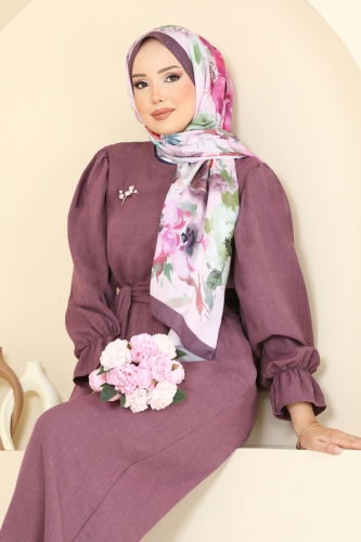moda selvim بدلة افرول ليلكي غامق 2689SL432 - Thumbnail