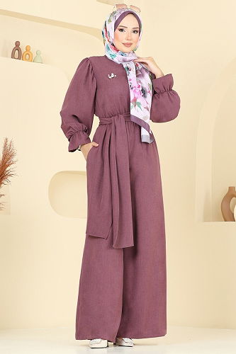 moda selvim بدلة افرول ليلكي غامق 2689SL432 - Thumbnail