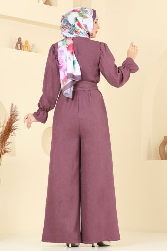 moda selvim بدلة افرول ليلكي غامق 2689SL432 - Thumbnail