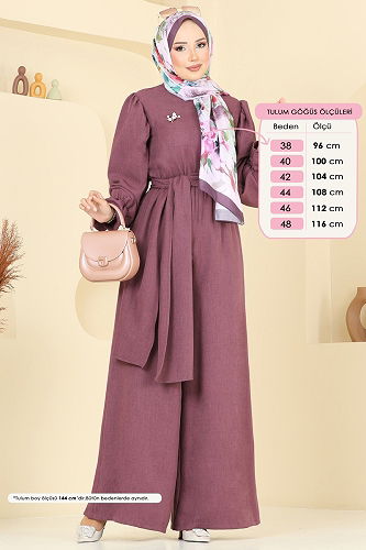 moda selvim بدلة افرول ليلكي غامق 2689SL432 - Thumbnail