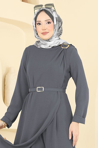 moda selvim Jumpsuit 2893SL432 Anthracite - Thumbnail