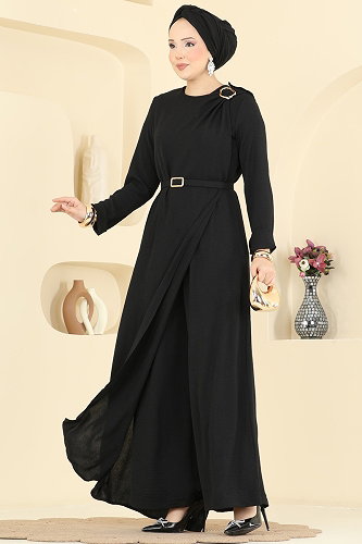 moda selvim Jumpsuit 2893SL432 Black - Thumbnail