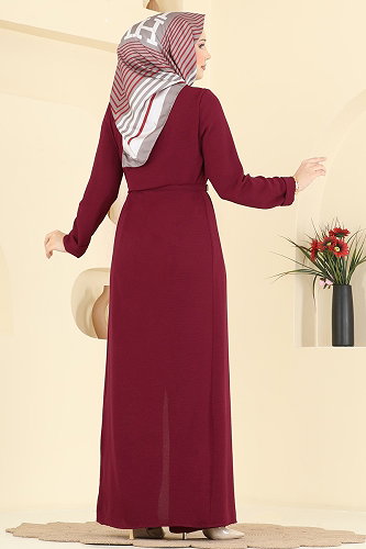 moda selvim Jumpsuit 2893SL432 Burgundy - Thumbnail