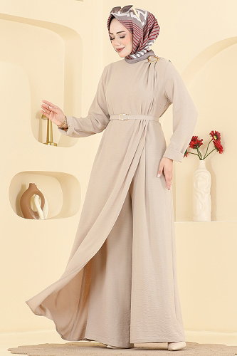moda selvim Jumpsuit 2893SL432 Stone - Thumbnail