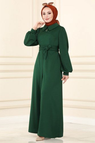 moda selvim Jumpsuit 4445ALG474 Emerald - Thumbnail