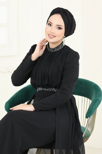 moda selvim Jumpsuit 5006AB368 Black - Thumbnail