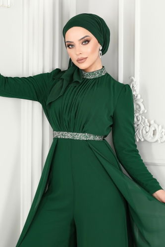 moda selvim Jumpsuit 5006AB368 Emerald - Thumbnail