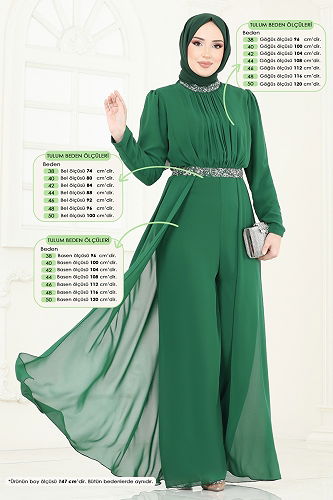 moda selvim Jumpsuit 5006AB368 Emerald - Thumbnail