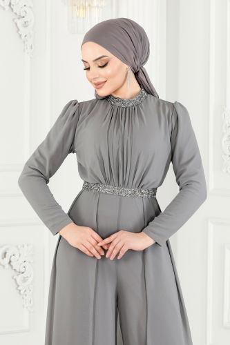 moda selvim Jumpsuit 5006AB368 Gray - Thumbnail