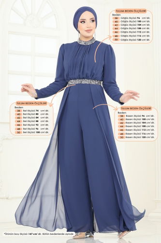 moda selvim Jumpsuit 5006AB368 Indigo - Thumbnail