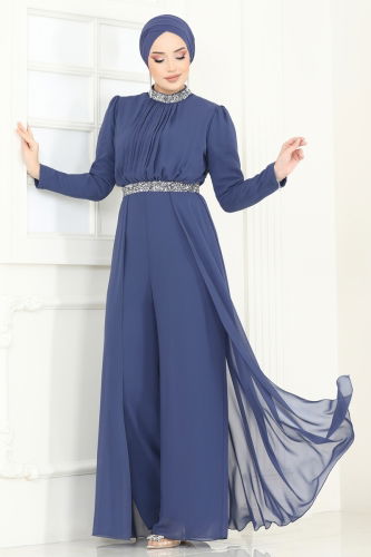 moda selvim Jumpsuit 5006AB368 Indigo - Thumbnail