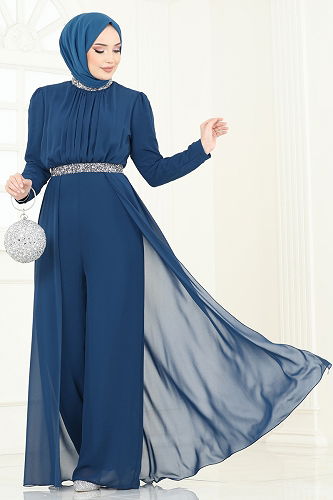 moda selvim Jumpsuit 5006AB368 Petroleum - Thumbnail