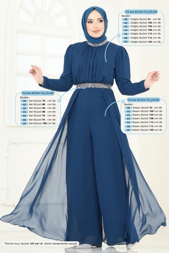 moda selvim بدلة افرول بترولي 5006AB368 - Thumbnail