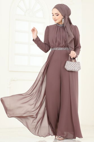 moda selvim بدلة افرول بيج وردي 5006AB368 - Thumbnail