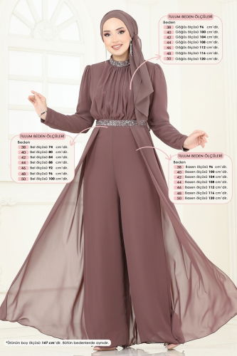 moda selvim بدلة افرول بيج وردي 5006AB368 - Thumbnail