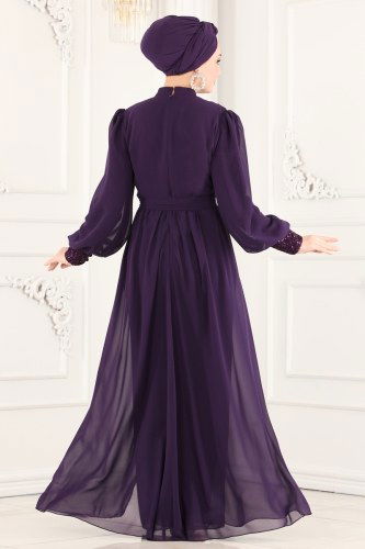 moda selvim Jumpsuit 5406AB368 Purple - Thumbnail
