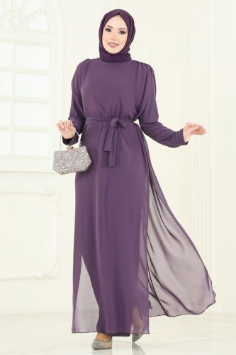 moda selvim Jumpsuit 5686EDF311 Dark Lilac - Thumbnail