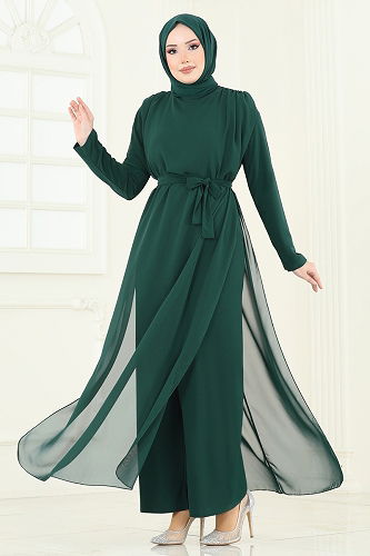 moda selvim Jumpsuit 5686EDF311 Emerald - Thumbnail