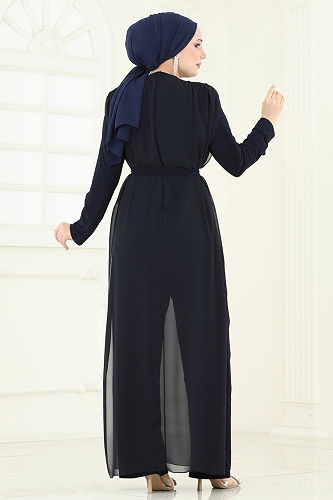 moda selvim Jumpsuit 5686EDF311 Navy Blue - Thumbnail