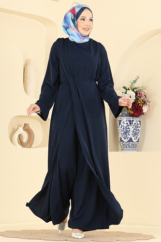 moda selvim Jumpsuit 6315BSK463 Navy Blue - Thumbnail