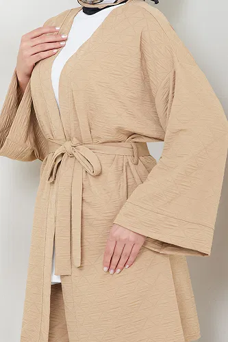 moda selvim Kapitone Detaylı Üçlü Takım 1814LNA1042-M Vizyon - Thumbnail