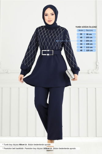 MRV S.L. - Kaplama Kemerli Tesettür Takım 2691SL890-M Laci